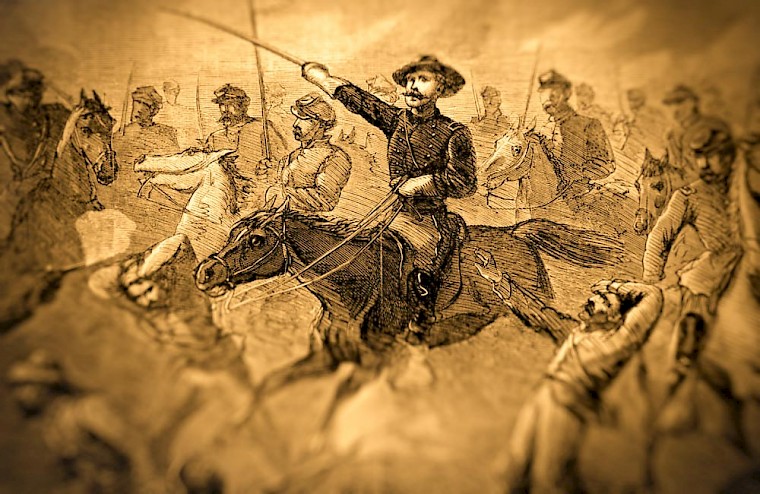 CUSTER BATTLE OF WINCHESTER CAVALRY CHARGE